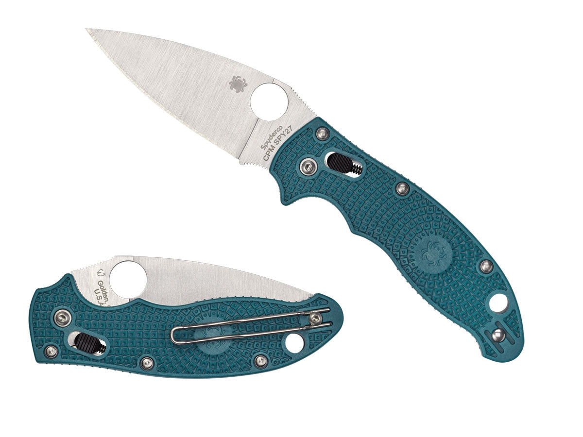 Spyderco Manix 2 FRCP Blue SPY27 C101PCBL2 Ball Bearing Lock, Tip-Up clip, Made in USA