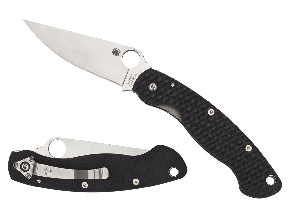 Spyderco Military C36GPE dettaglio lama CPM S30V e manico G-10 nero