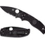 Spyderco Native 5 C41PSBBK5 dettaglio lama SpyderEdge nera e manico FRN nero Lightweight