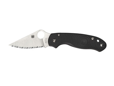 Spyderco Para 3 C223SBK lama CTS BD1N seghettata, manico FRN Bi-Directional Texture nero