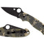 Spyderco Para 3 C223GPCMOBK dettaglio lama DLC nera e G-10 mimetico digitale