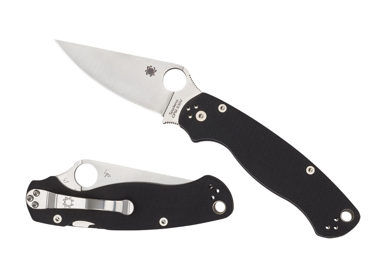Spyderco Para Military 2 C81GP2 dettaglio lama CPM-S45VN e meccanismo Compression Lock