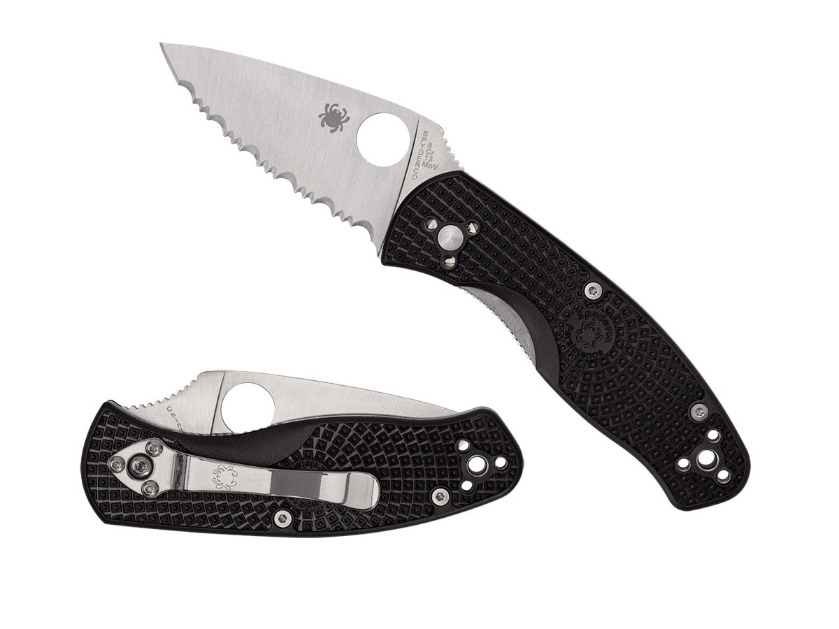 Spyderco Persistence FRN Black Serrated C136SBK Liner Lock, clip 4 posizioni, Made in China