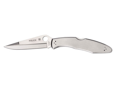 Spyderco Police C07P lama VG-10 piatta 10,4 cm, manico acciaio, totale 24 cm