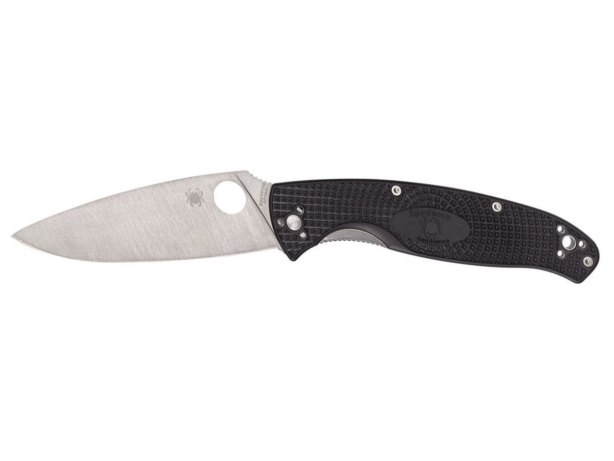 Spyderco Resilience C142PBK manico FRN nero Bi-Directional Texture, lama 8Cr13MoV