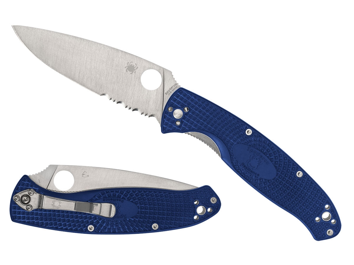 Spyderco Resilience C142PSBL Liner Lock, clip 4 posizioni ambidestra, Made in USA