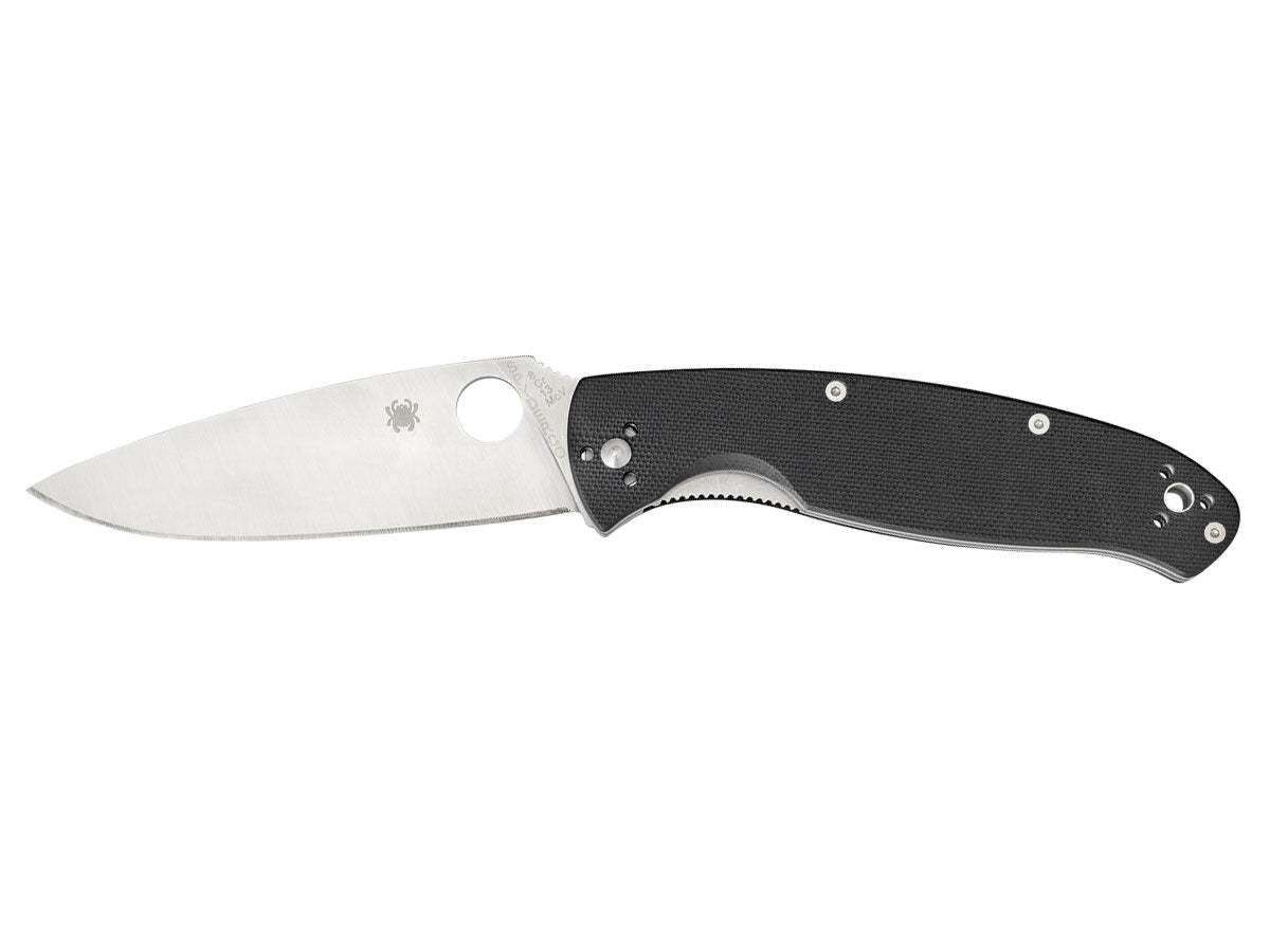 Spyderco Resilience C142GP lama 8Cr13MoV completamente piatta, manico G-10 nero