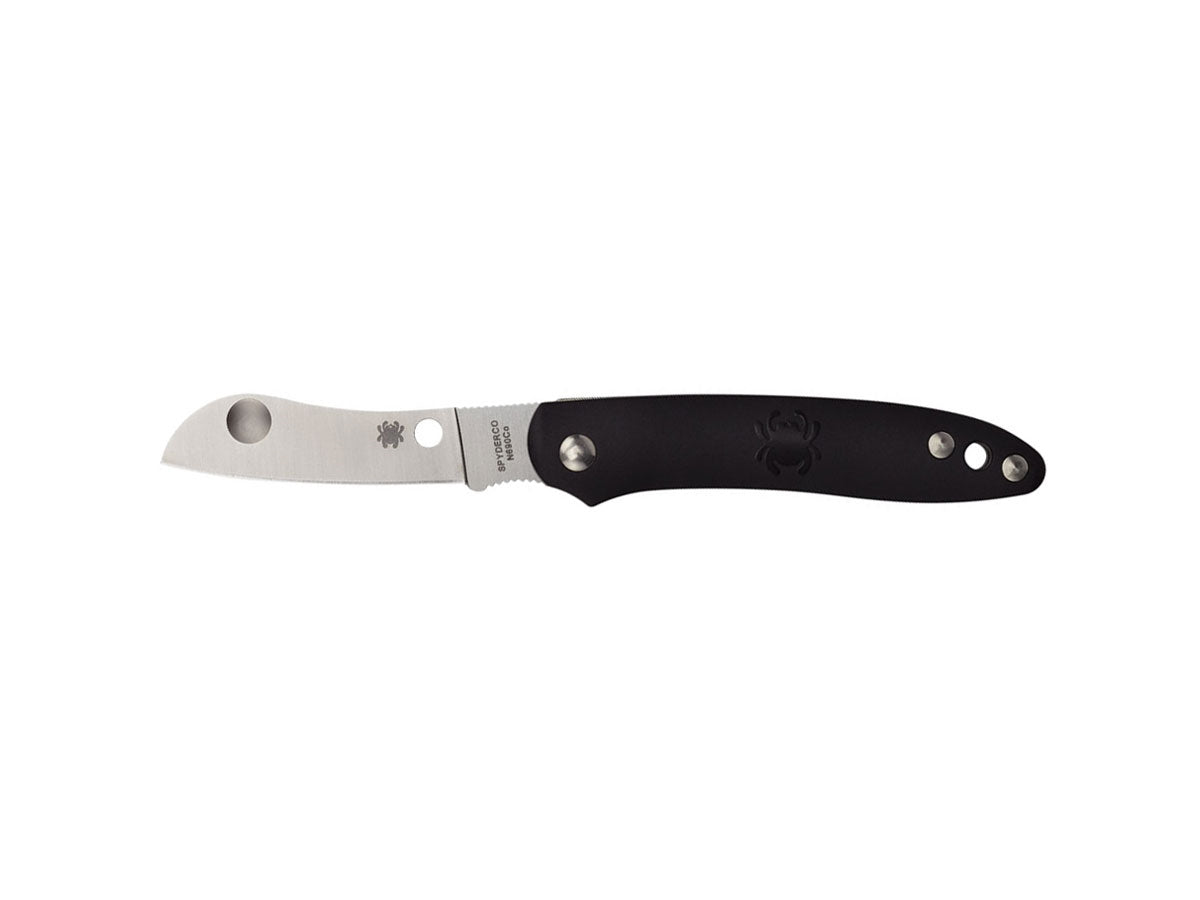 Spyderco Roadie C189PBK lama sheepfoot N690Co, manico FRN nero, Double Dent