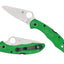 Spyderco Salt 2 C88FPGR2 dettaglio lama LC200N flat grind e manico FRN verde