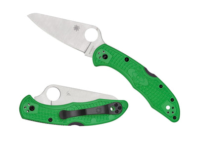 Spyderco Salt 2 C88FPGR2 dettaglio lama LC200N flat grind e manico FRN verde