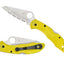 Spyderco Salt 2 C88SYL2 dettaglio lama H-1 seghettata e FRN giallo alta visibilità