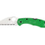 Spyderco Salt 2 C88FSWCGR2 lama Wharncliffe LC200N seghettata, FRN verde Bi-Directional Texture