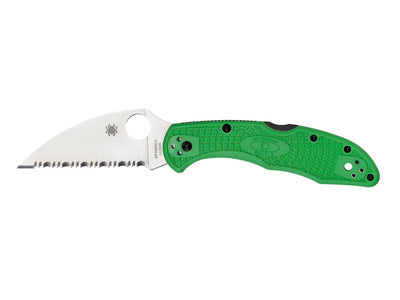 Spyderco Salt 2 C88FSWCGR2 lama Wharncliffe LC200N seghettata, FRN verde Bi-Directional Texture