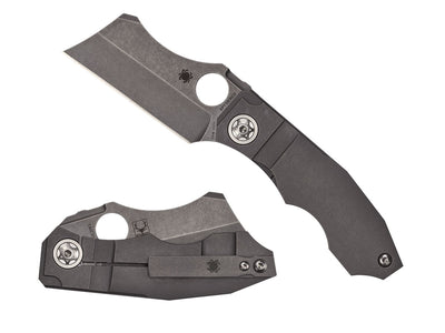 Spyderco Stovepipe C260TIP dettaglio lama mannaia CPM 20CV e lastre titanio con backspacer