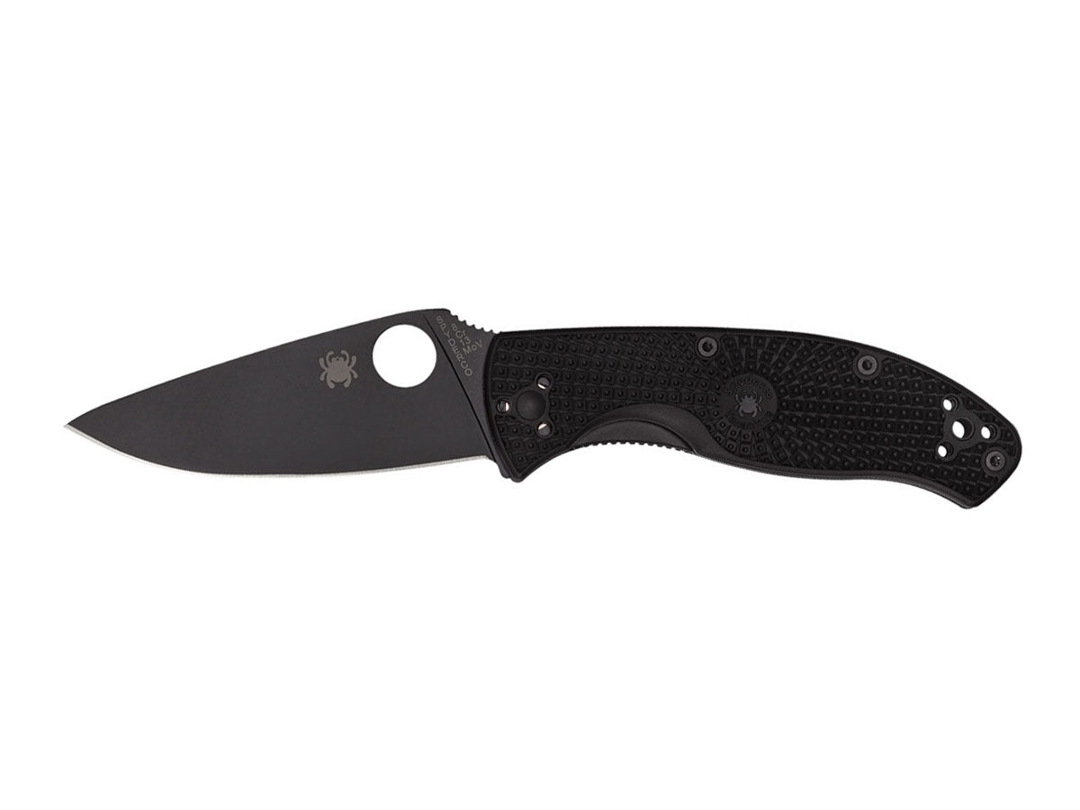 Spyderco Tenacious C122PBBK manico FRN nero Bi-Directional Texture, lama 8Cr13MoV ossido nero