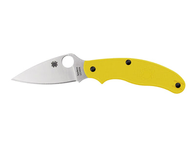 Spyderco UK Penknife Salt C94PYL lama a foglia H-1 piatta, FRN giallo, foro cordino, meccanismo SLIPIT