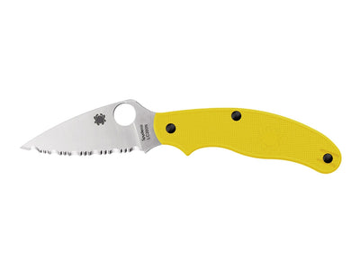 Spyderco Uk Penknife Salt Yellow Serrated C94SYL