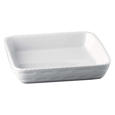 Pirofila da Forno Quadrata Cordonata in Porcellana Bianca 26x26 cm H 5,5 cm