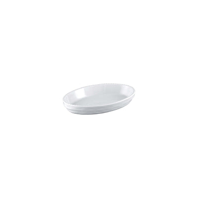 Pirofila da Forno Ovale Impilabile in Porcellana Bianca 22x13,5 cm H 4 cm