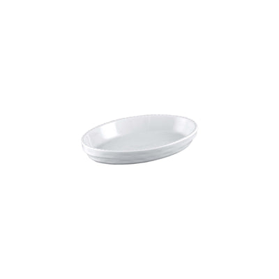 Pirofila da Forno Ovale Impilabile in Porcellana Bianca 24x15 cm H 4,5 cm