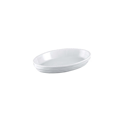 Pirofila da Forno Ovale Impilabile in Porcellana Bianca 28x17 cm H 4,5 cm