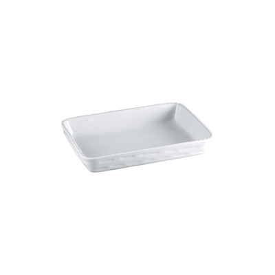Pirofila da Forno Rettangolare Impilabile in Porcellana Bianca 32x22 cm H 5 cm