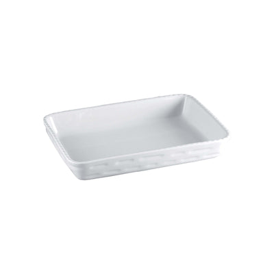 Pirofila da Forno Rettangolare Impilabile in Porcellana Bianca 36x24 cm H 5,5 cm