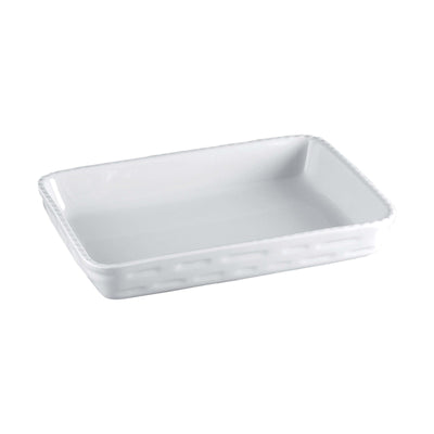 Pirofila da Forno Rettangolare Impilabile in Porcellana Bianca 40x26 cm H 5,5 cm