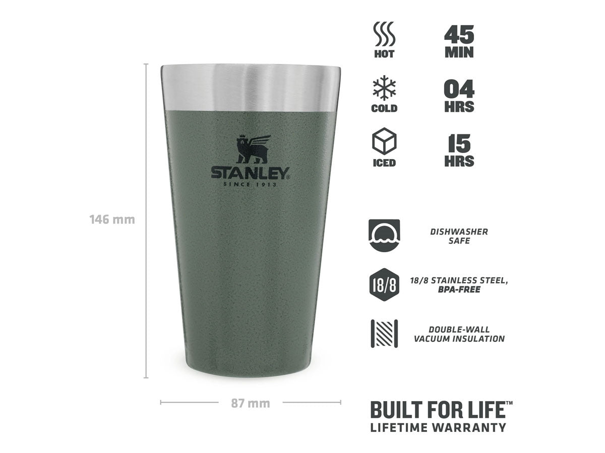 Stanley Beer Pint 470ml - design impilabile e fondo piatto