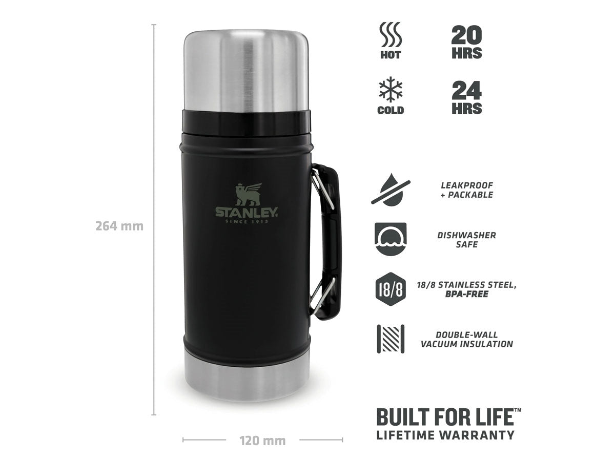 Stanley Classic Legendary Food Jar 1.0qt /940ml Matte Black Pebble - foto 3