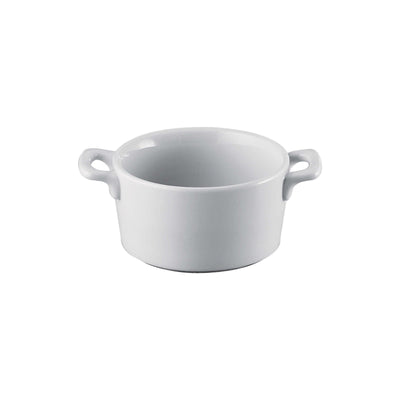 Casseruola Tonda con Manici in Porcellana Bianca Ø 10 cm 6 Pezzi