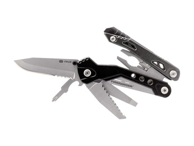 True Utility FIREANGER TU182 multi-tool con bacchetta focaia e fischietto emergenza