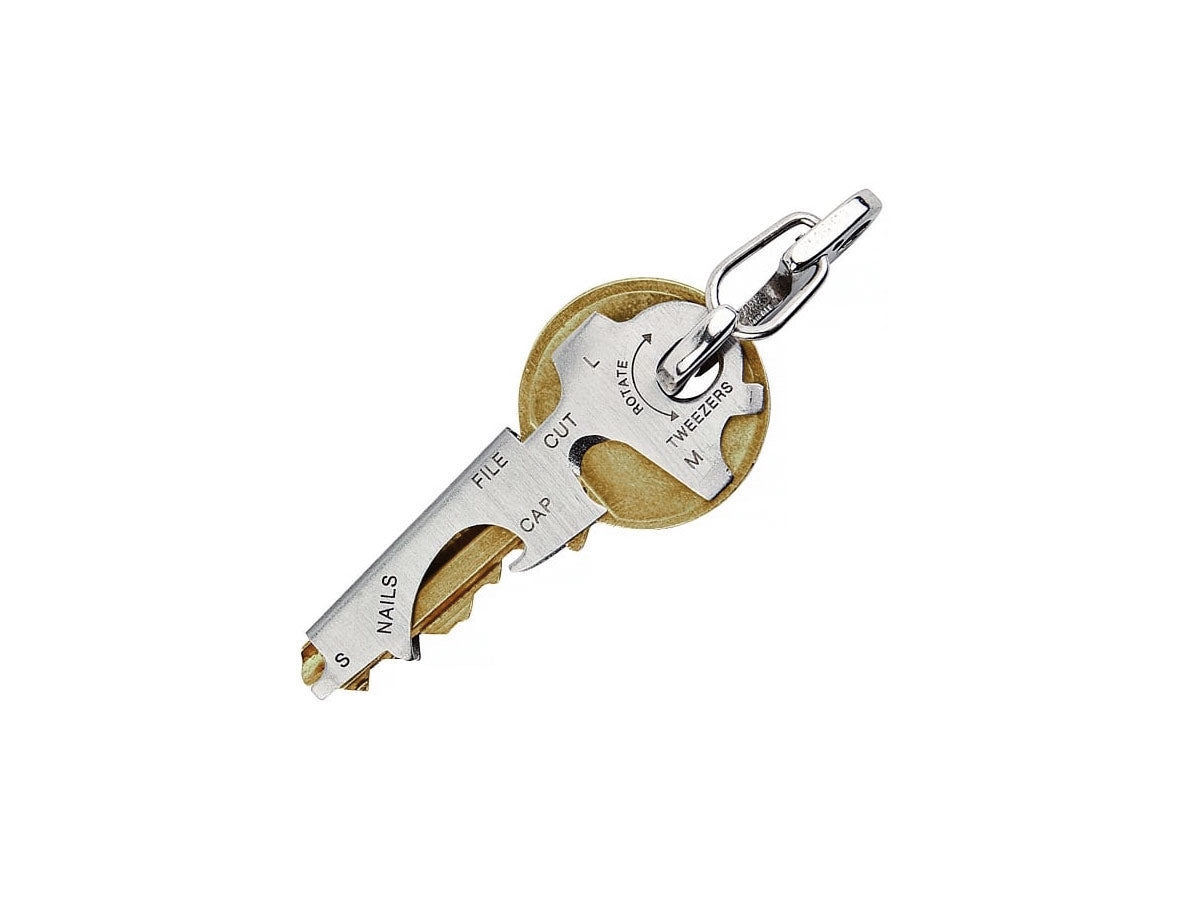 True Utility KEYTOOL multi-tool 9 funzioni portachiavi 420 stainless steel 50x20 mm