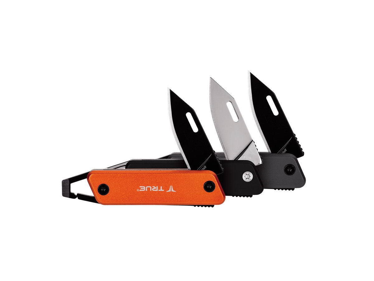 True Utility MODERN KEYCHAIN KNIFE nera TU7059 - moschettone, apribottiglie e cacciavite