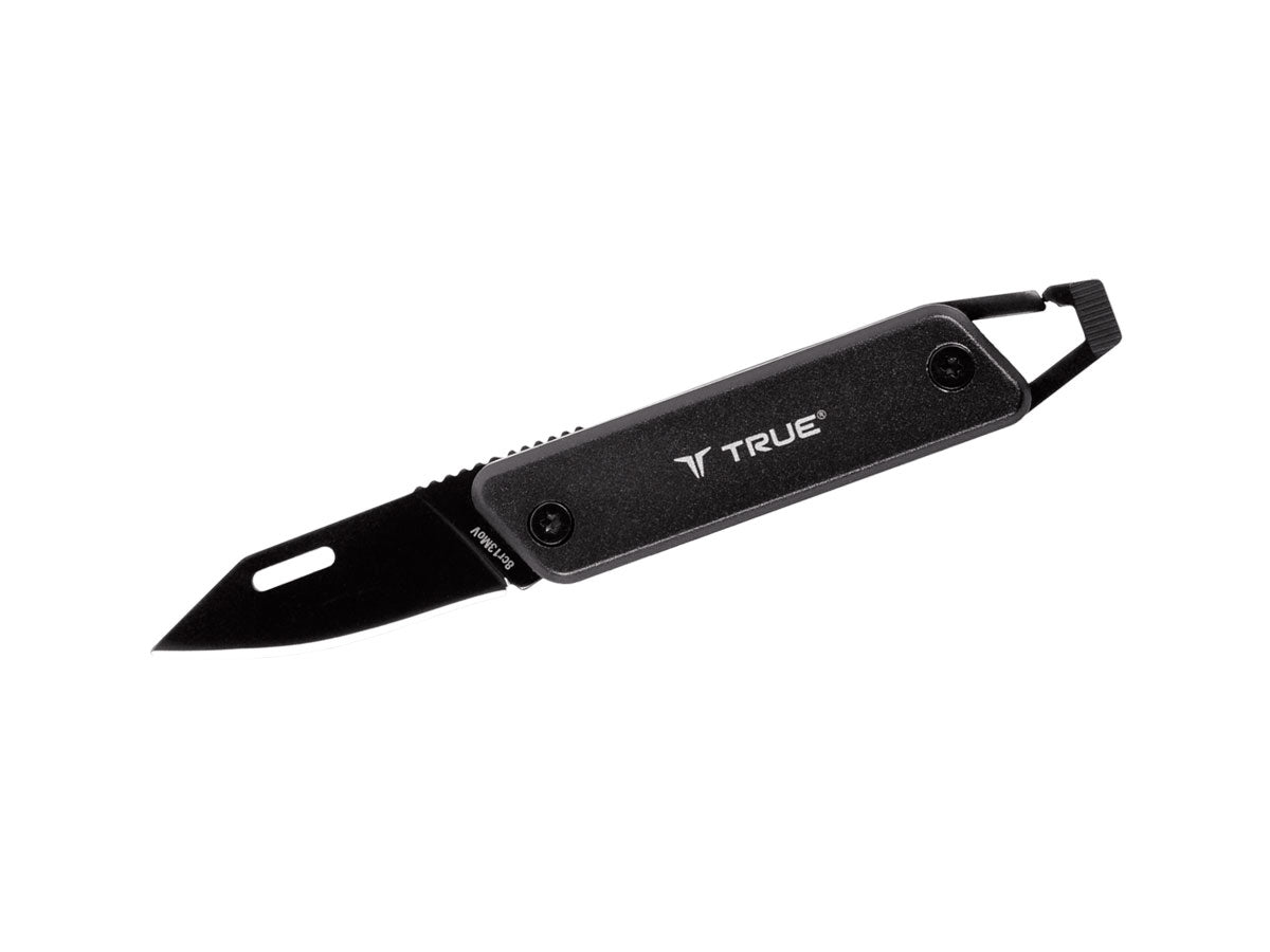 True Utility MODERN KEYCHAIN KNIFE grigia TU7060 coltello Slipjoint 8Cr13MoV alluminio grigio