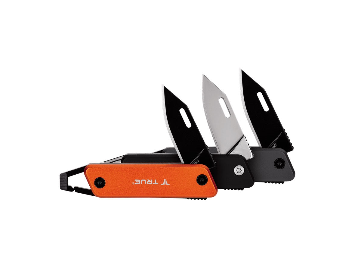 True Utility MODERN KEYCHAIN KNIFE grigia TU7060 - moschettone, apribottiglie e cacciavite