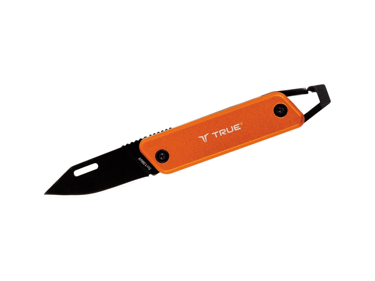 True Utility MODERN KEYCHAIN KNIFE arancio TU7061 coltello Slipjoint 8Cr13MoV alluminio arancio
