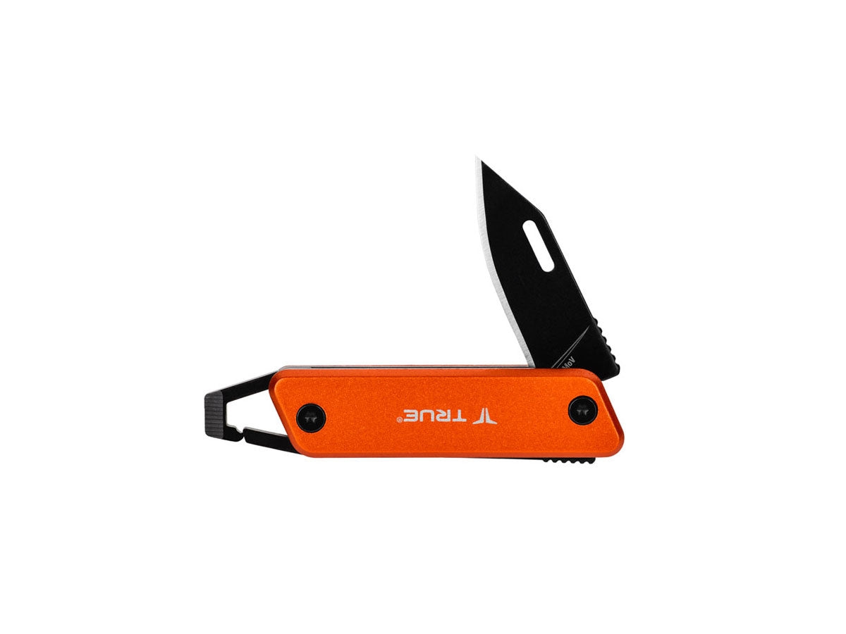 True Utility MODERN KEYCHAIN KNIFE arancio TU7061 - lama cm 3,8 totale cm 11,4