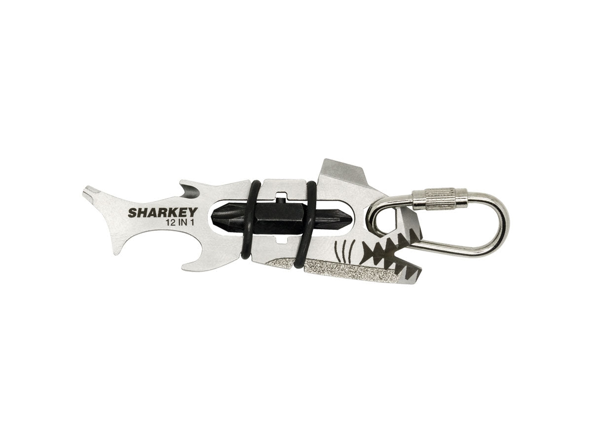 True Utility SHARKEY multi-tool portachiavi 420 stainless steel 68x25x8 mm