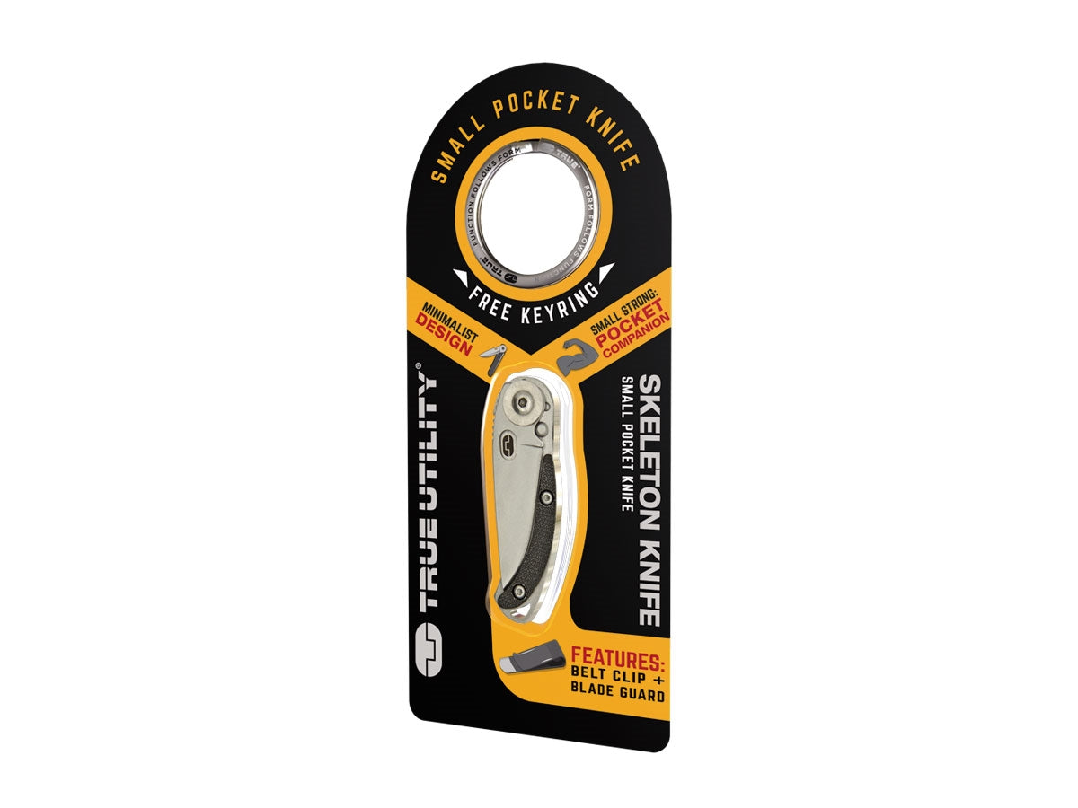 True Utility SKELETONKNIFE - dettaglio manico acciaio/ABS e blocco lama