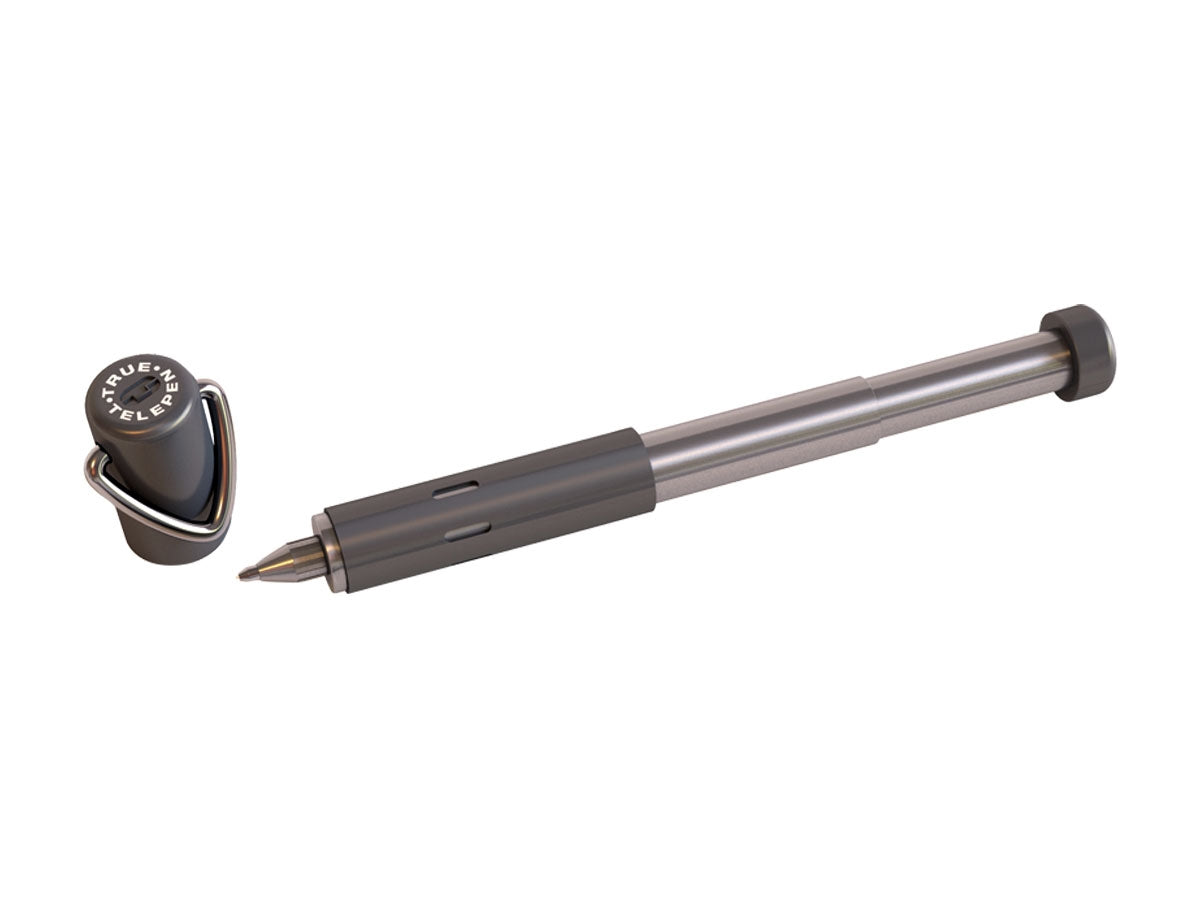 True Utility TELESCOPIC PEN penna portachiavi stainless steel chiusa 71x12 mm
