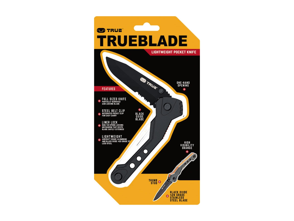 True Utility TRUEBLADE KNIFE TU6871 - lama parzialmente ossidata nera