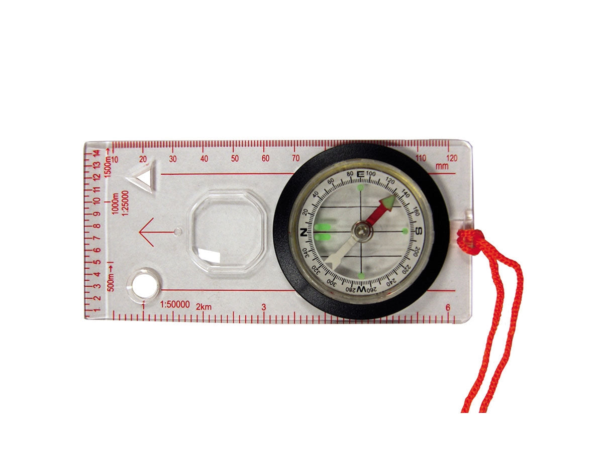 Ust DELUXE MAP COMPASS bussola con lunetta girevole, lente ingrandimento, base trasparente 12,8x6x1,6 cm
