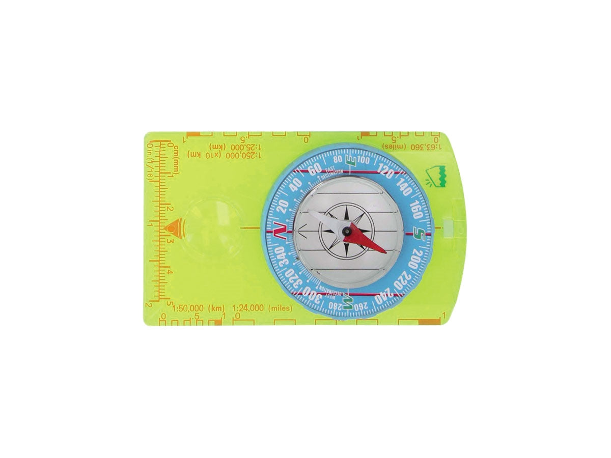 Ust HI VIS DELUXE MAP COMPASS bussola base verde fluorescente ghiera girevole scala 1:25000