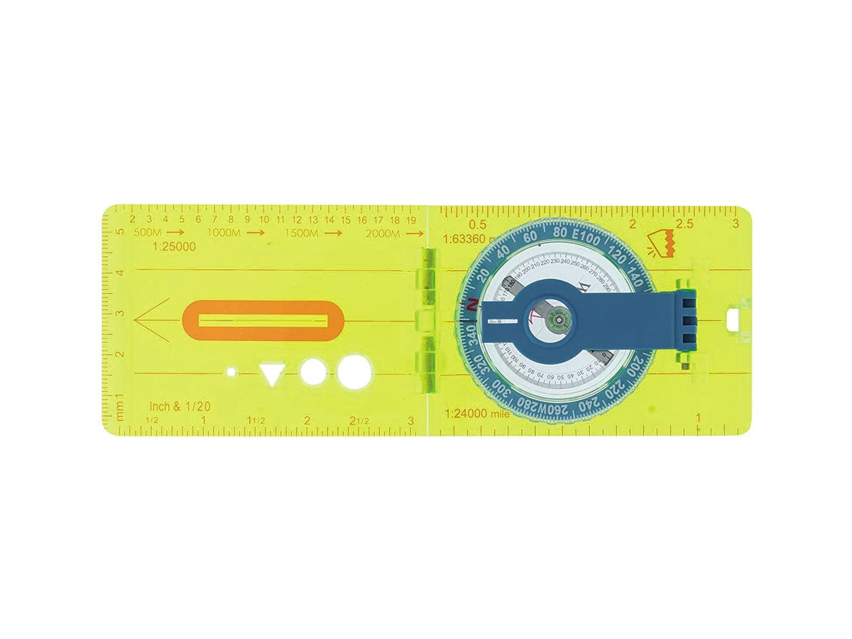 Ust HI VIS LENSATIC MAP COMPASS bussola pieghevole liquida base verde fluorescente 57 gr