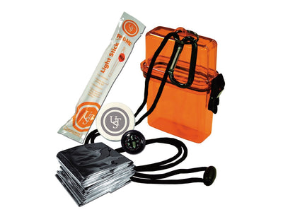 Ust WATERTIGHT SURVIVAL KIT 1.0 - bastoncino luce 4", coperta riflettente e bussola