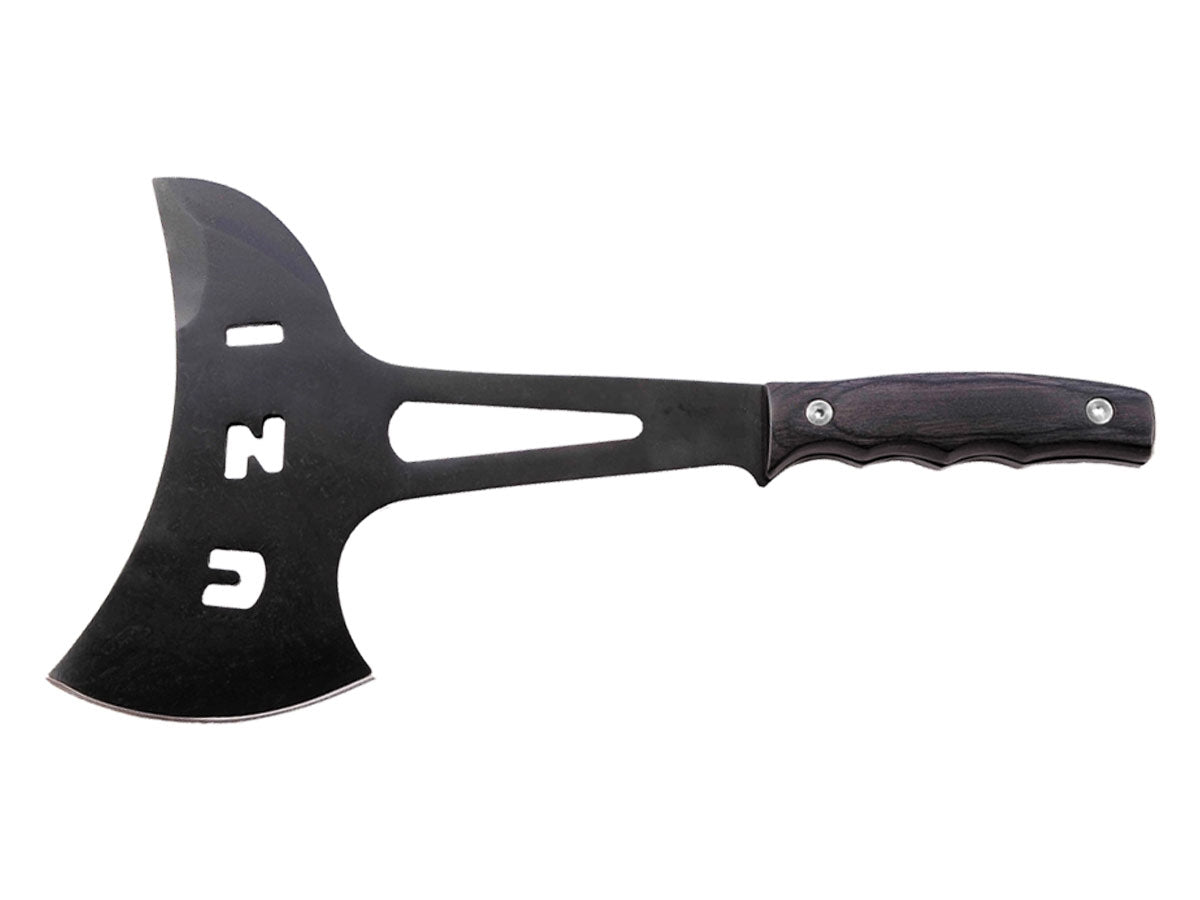 Uzi Battle Axe lama stainless steel 9 cm manico in legno lunghezza totale 32,4 cm fodero Nylon
