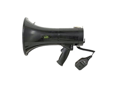 Uzi megafono 50 watt portatile – vista laterale con impugnatura