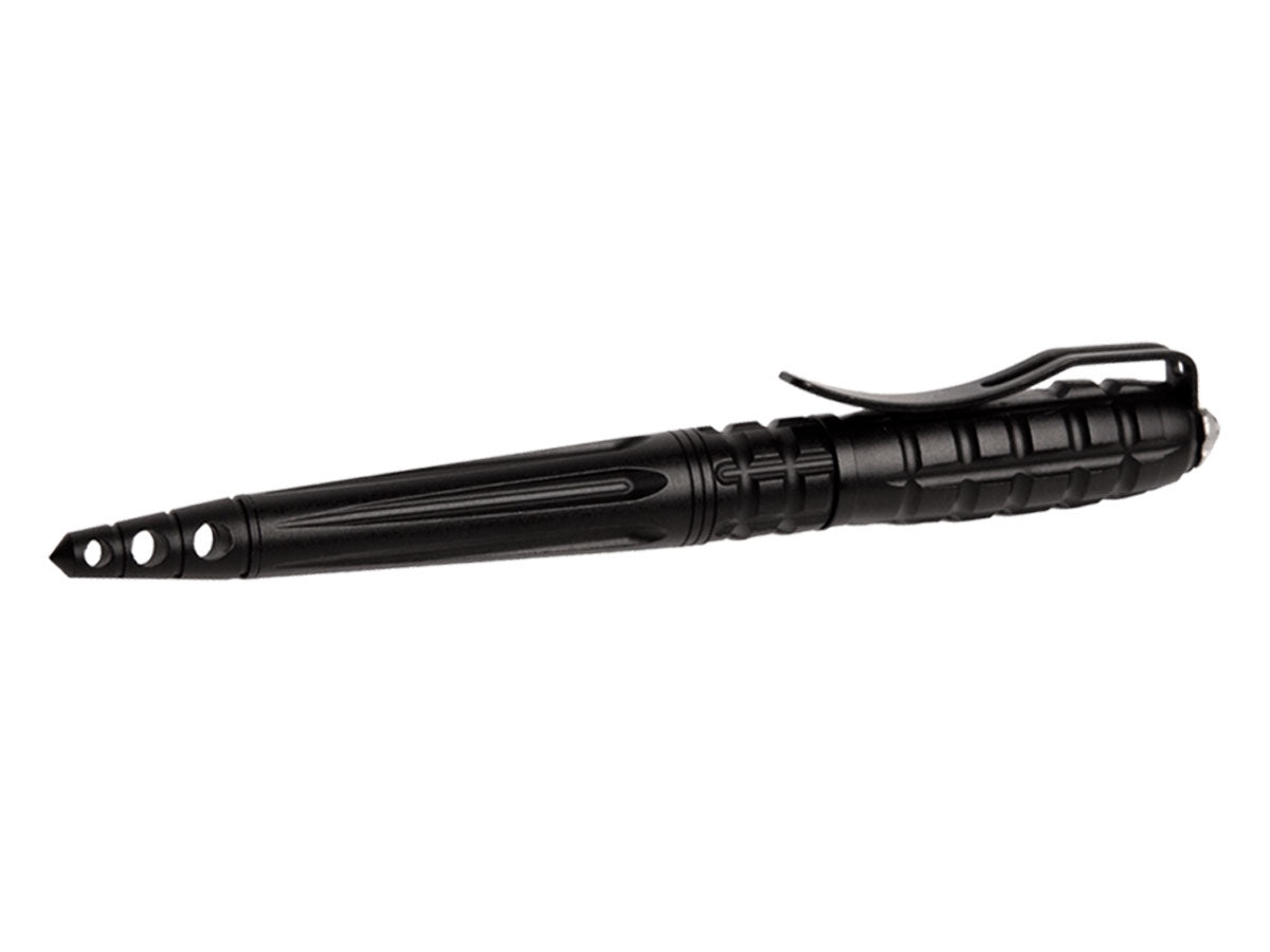 Uzi Tactical Pen N.12 nero con rompivetro – penna tattica vista laterale