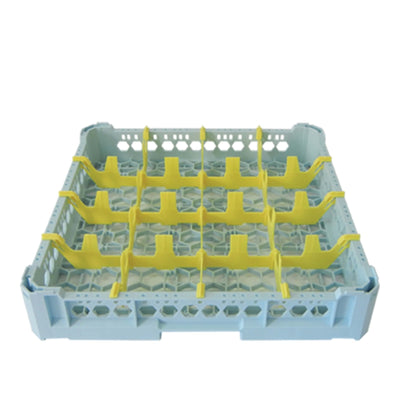 Cestello Lavaggio Bicchieri Estendibile 50x50 cm 16 Scomparti Kit 1 Giallo